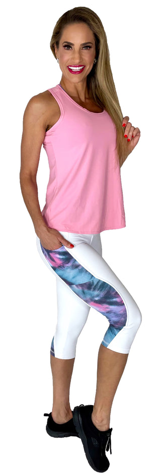 Cotton Candy White Capris